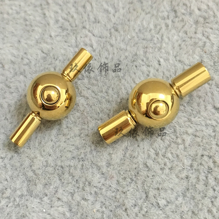 圆球按扣手绳按键圆珠皮绳不锈钢