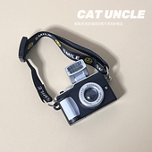 网红迷你仿真单反闪光带声效相机模型玩具 玩偶娃娃配饰DIY照相机