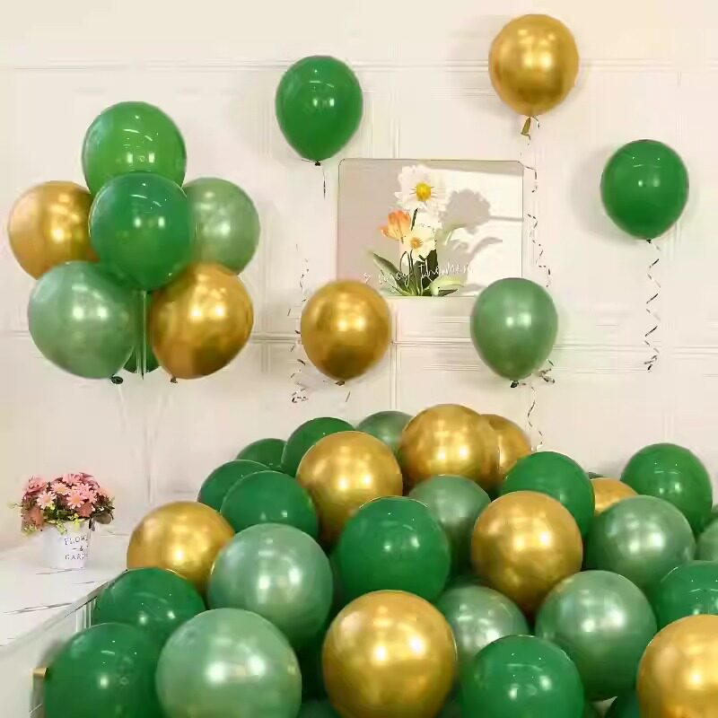 端午节装饰深绿牛油果绿色气球拱门装饰幼儿园开学开业主题布置用