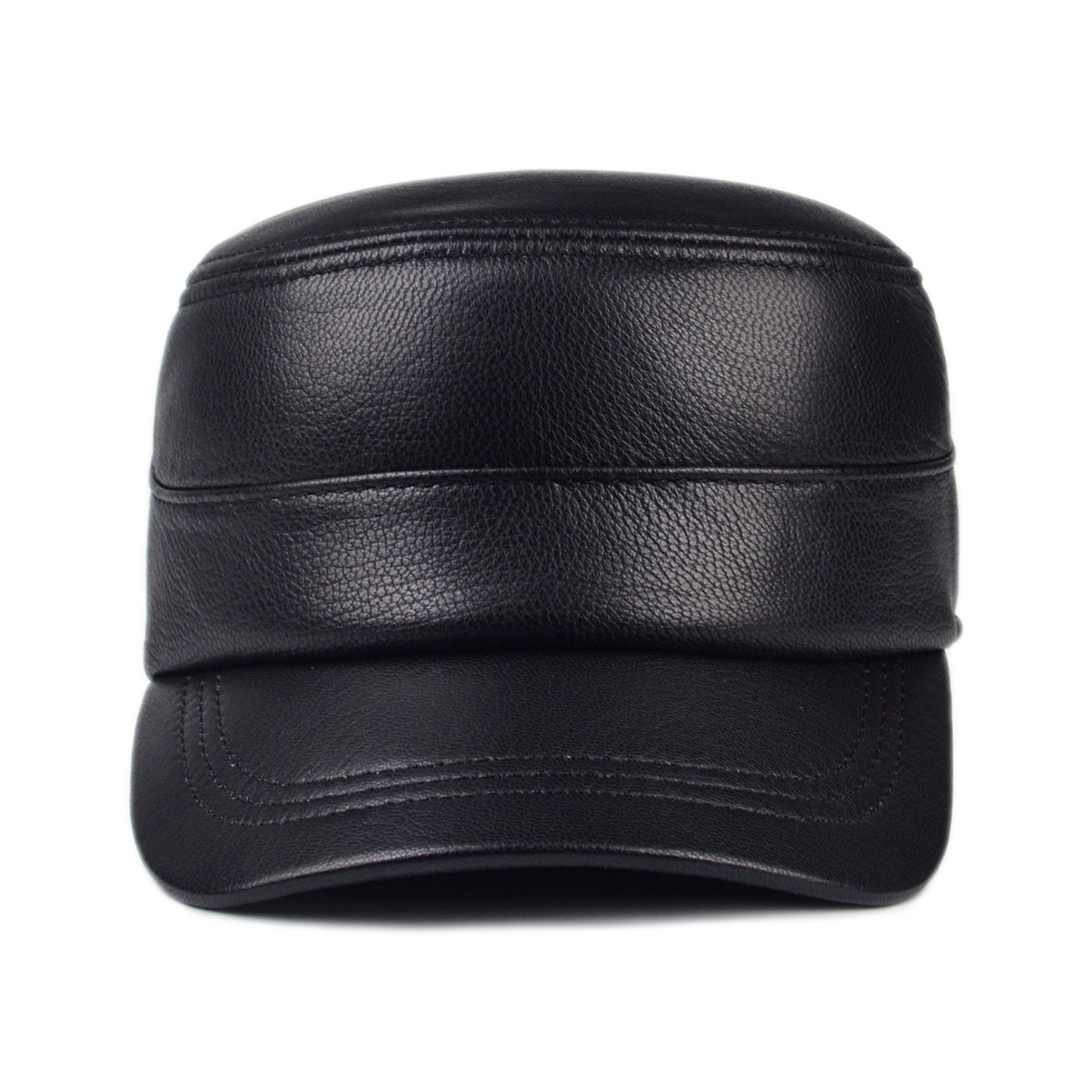 羊皮加绒加厚平顶帽男士中老年