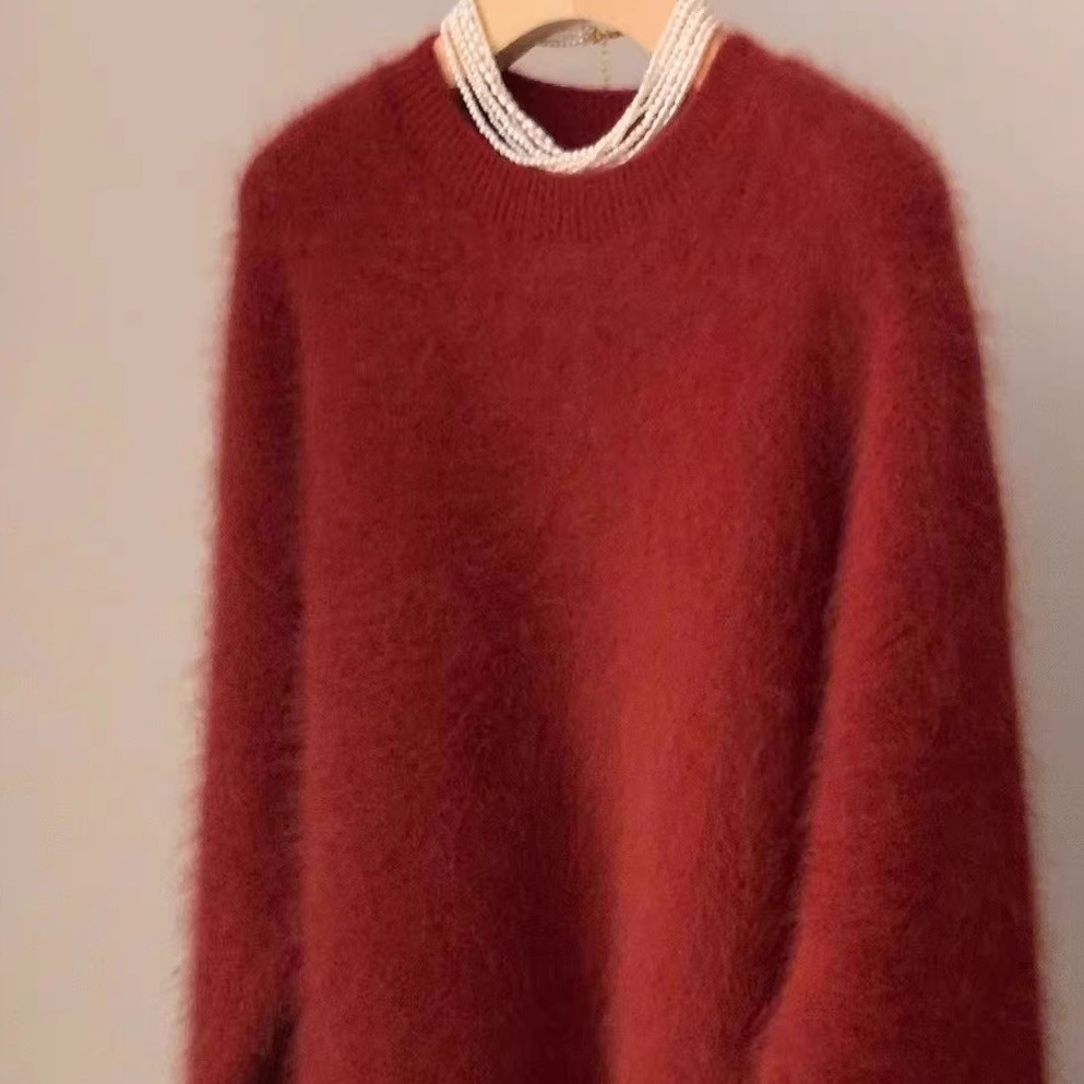 100%浣熊绒慵懒毛茸茸车厘子红