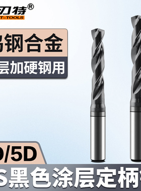 DS黑色涂层钨钢定柄合金钻3D5D数控加工中心专用麻花钻高速钢打孔