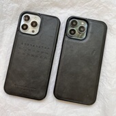 压印数字风格 适用 手机壳苹果16 新品 17promax皮质简约小众13 15pro全包14promax原创情侣款 margiela17 Air