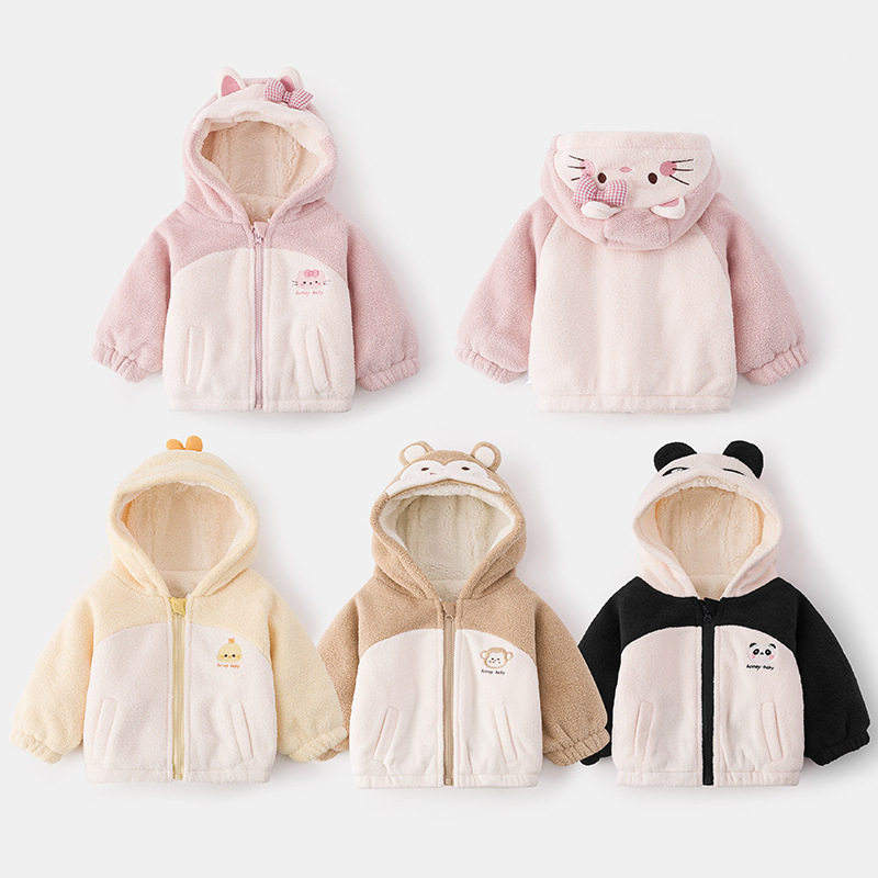 女童秋冬加绒加厚外套洋气女宝宝卡通连帽棉衣婴儿百搭保暖上衣,童装/婴儿装/亲子装,普通外套,淘宝优惠券,粉丝福利购,淘宝优惠卷