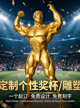 定制个性奖杯树脂桌面摆件刻字创意颁奖杯健身房装饰人物雕塑礼物