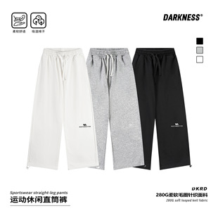 美式高街春季薄款儿童裤子男女大童阔腿直筒裤运动卫裤潮外贸原单