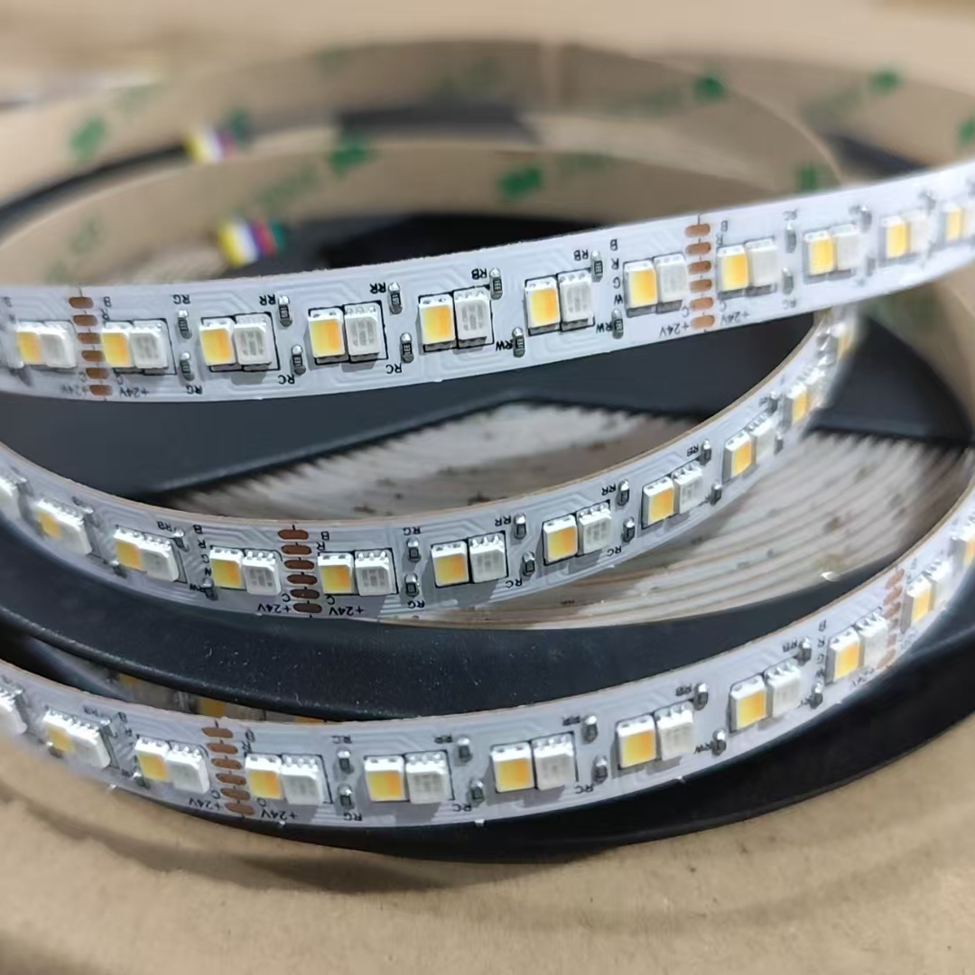3528 108灯RGB+108灯二合一2700K+6500K RGBCW 五色灯带24V 10mm