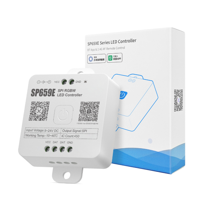 SP65BE幻彩+单色LED控制器，双APP控制，支持2.4G遥控，语音呼唤