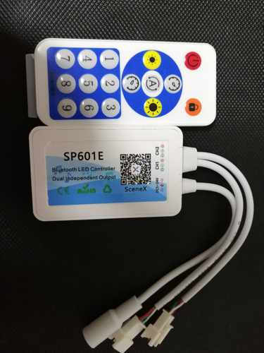 新品 SP601E双信号输出幻彩LED音乐蓝牙控制器 光波鼓控制器5-24V