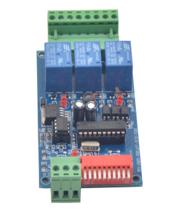 LED继电器 dmx512解码板继电器模组rgb控制WS-DMX-RELAY-3CH-BAN