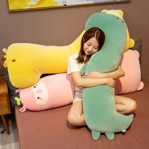 恐龙抱枕睡觉床上女生玩偶娃娃