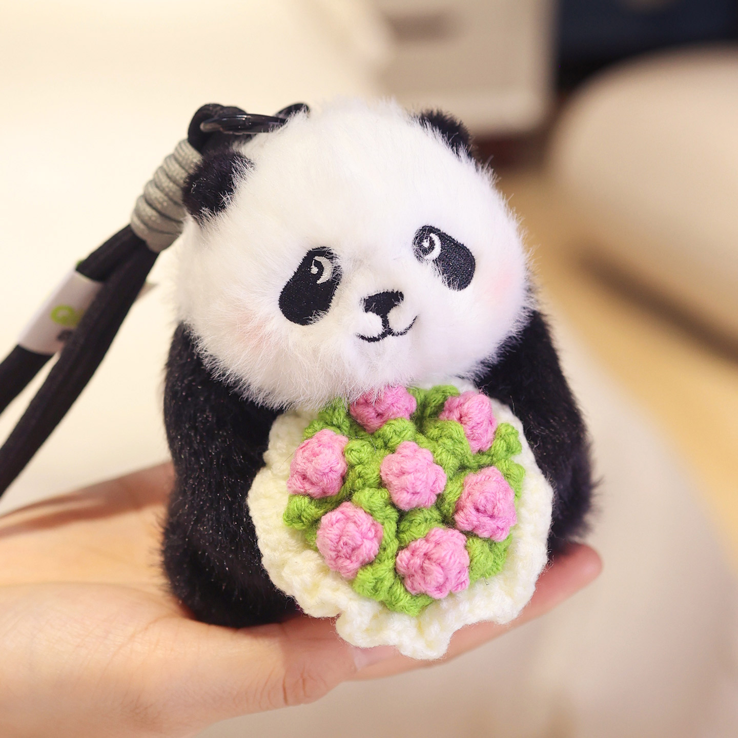 七安熊猫玩偶挂件公仔包包挂饰女