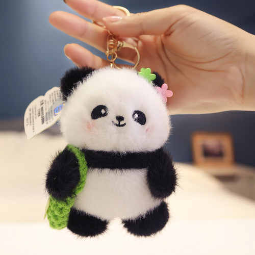 花花熊猫玩偶挂件公仔毛绒玩具女
