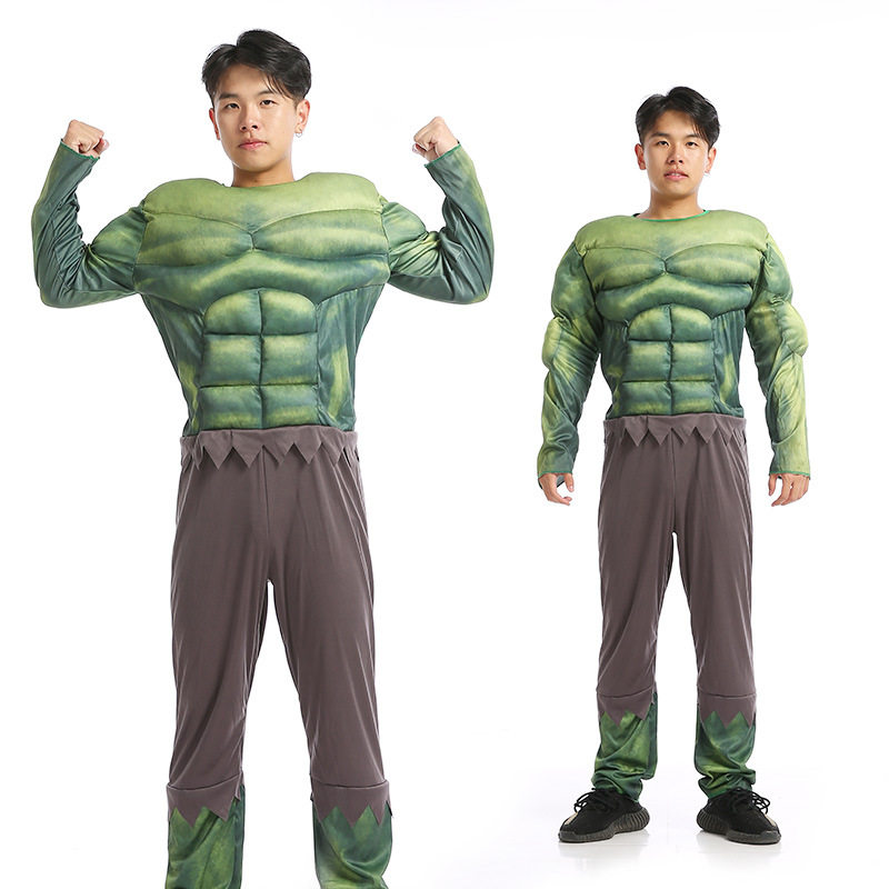 万圣节服装成人cosplay复仇者联盟浩克绿巨人衣服面具肌肉服套装