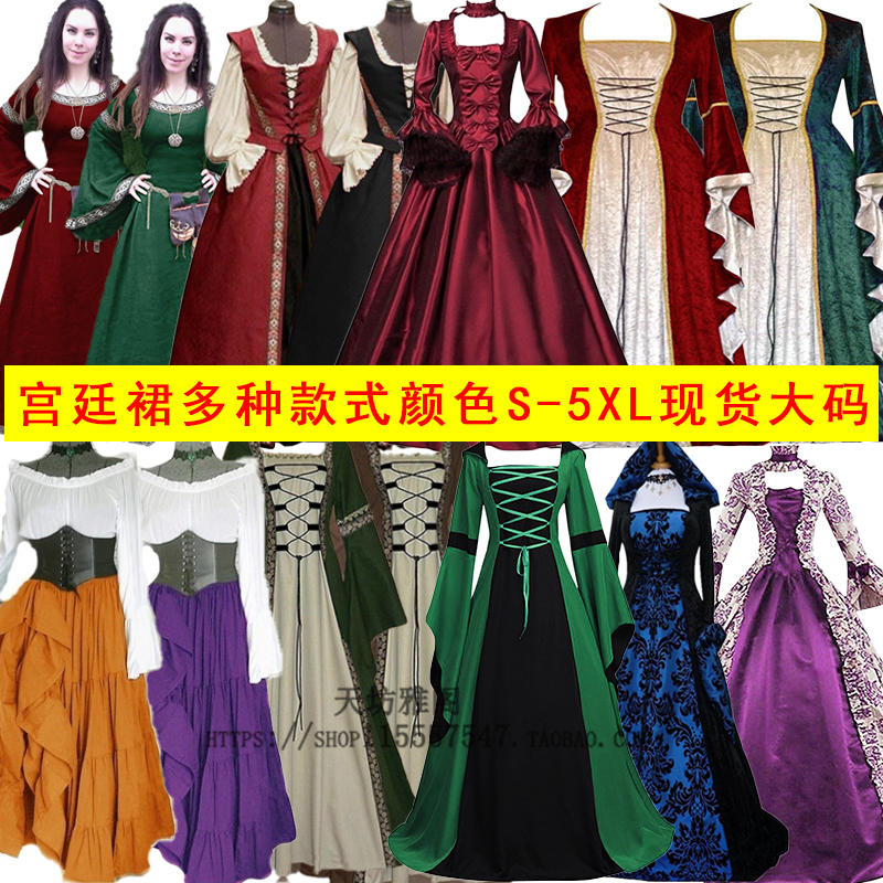 万圣节cosplay宫廷长袖连衣裙