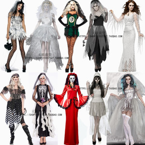 万圣节COS派对服装角色扮演制服鬼新娘婚纱干尸僵尸吸血鬼演出服