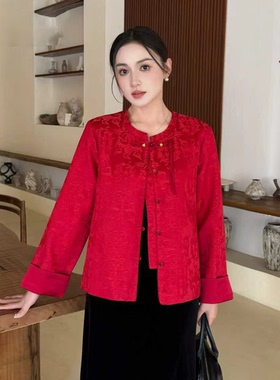 2026春季复古国风新中式外套气质高级感洋气盘扣提花流苏上衣3623