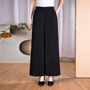 7802国风薄款高腰气质民族风垂感真丝优雅阔腿裤休闲女裤夏季