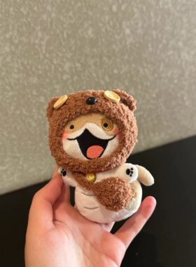 正版小狗蛇点点挂件毛绒头套公仔玩偶包包挂件饰品钥匙扣蛇年礼物