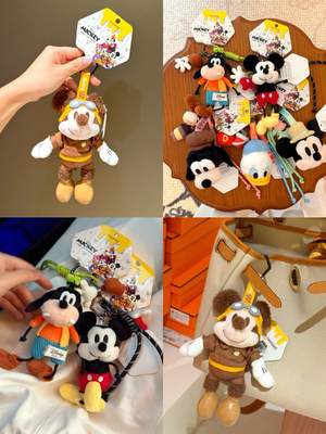 【正版】米奇高飞唐老鸭包包挂件可爱毛绒公仔包挂饰钥匙扣礼物女