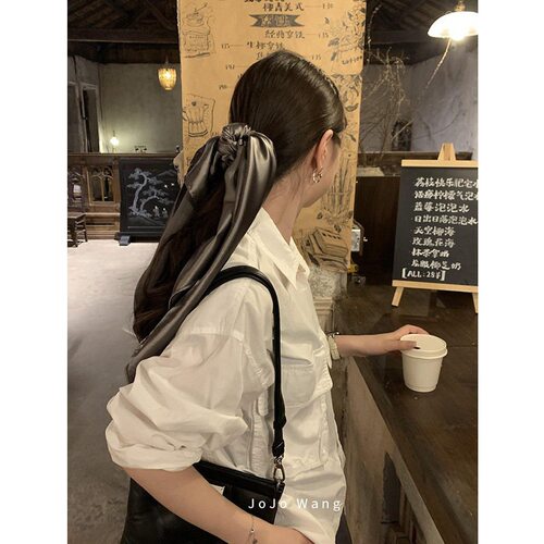 法式飘带～气质大肠发圈头绳扎马尾高级感新款发带丸子头发饰女
