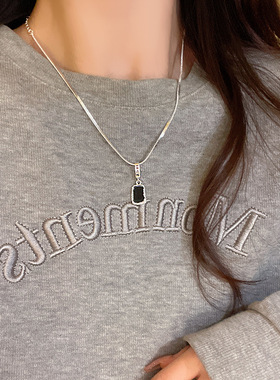 秋冬锆石拼接项链女ins小众设计高级毛衣链男女同款卫衣链配饰潮