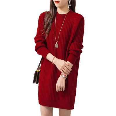 中长款毛衣女秋冬季打底衫