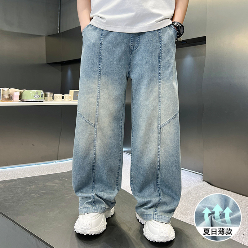 男童夏季裤子2025夏天新款薄款儿童牛仔裤中大童夏款韩版长裤夏装