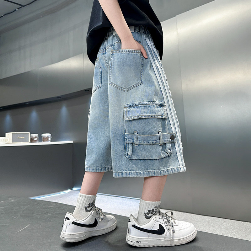 男童牛仔短裤夏装2025新款夏款中裤儿童夏季薄款男孩宽松五七分裤,童装/婴儿装/亲子装,裤子,淘宝优惠券,粉丝福利购,淘宝优惠卷