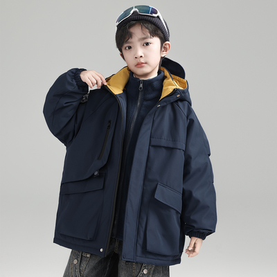 男童夹棉冲锋衣三合一秋冬款2025
