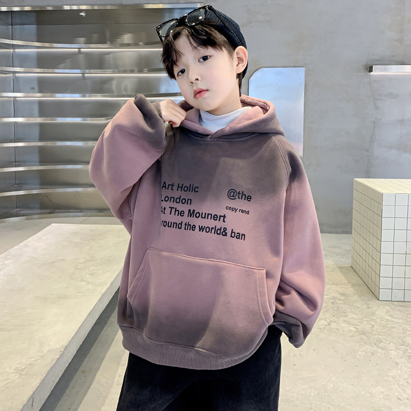 男童加绒卫衣春秋冬款2025新款