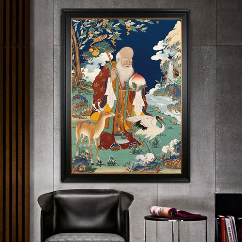 钻石画藏式唐卡和谐四瑞寿星仙翁