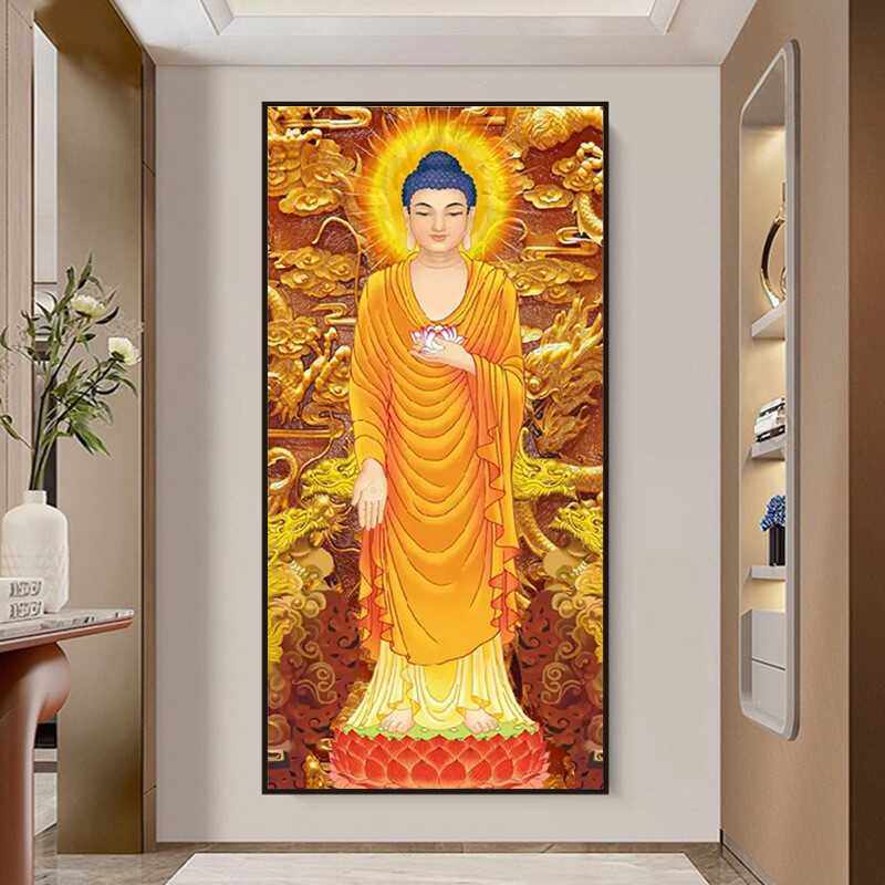 5d新款释迦摩尼佛像钻石画满钻贴钻线绣十字绣佛祖阿弥陀佛钻石画