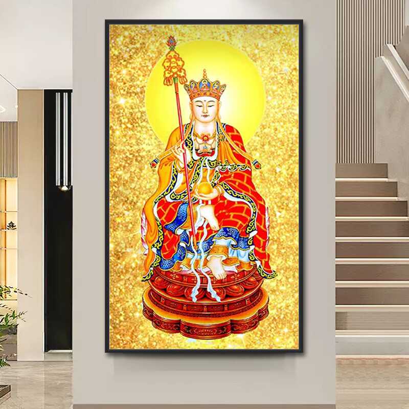金色地藏王满钻佛像画钻石画