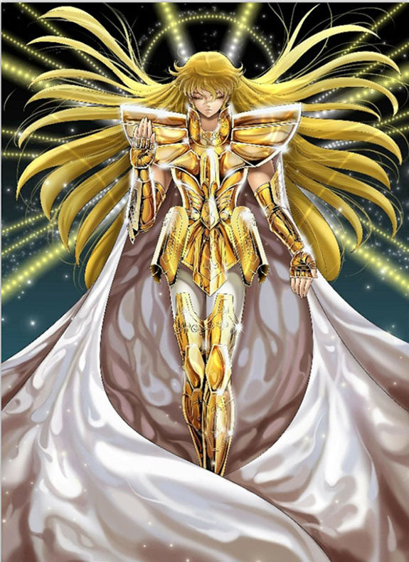 卡通人物钻石画万代圣衣黄金圣斗士星矢处女座沙伽满钻贴钻十字绣