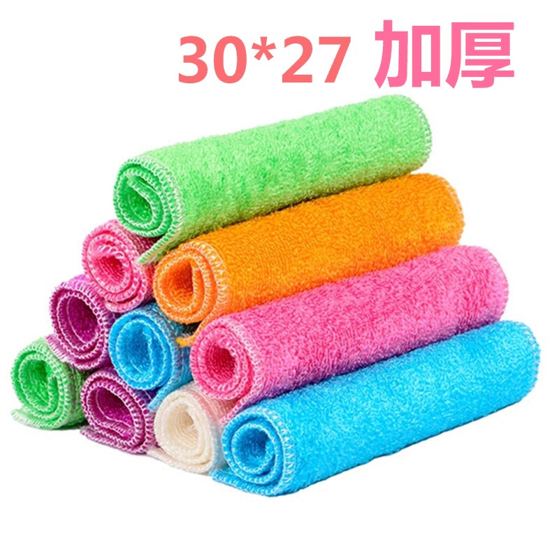 天然竹纤维加厚洗碗巾不掉毛不沾油双层清洁刷碗布厨房去污抹布