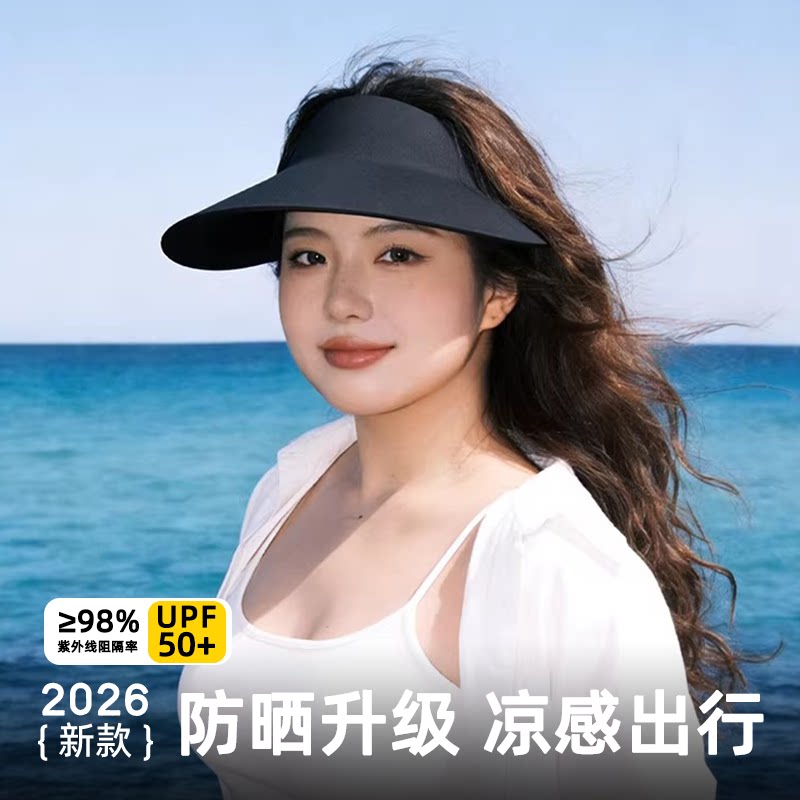夏季大码女显脸小防晒空顶帽图片