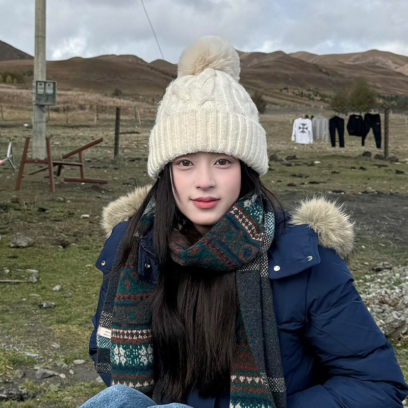 毛球针织毛线帽女川西氛围感2025新款冬季保暖加厚绒护耳包头冷帽,服饰配件/皮带/帽子/围巾,帽子,淘宝优惠券,粉丝福利购,淘宝优惠卷