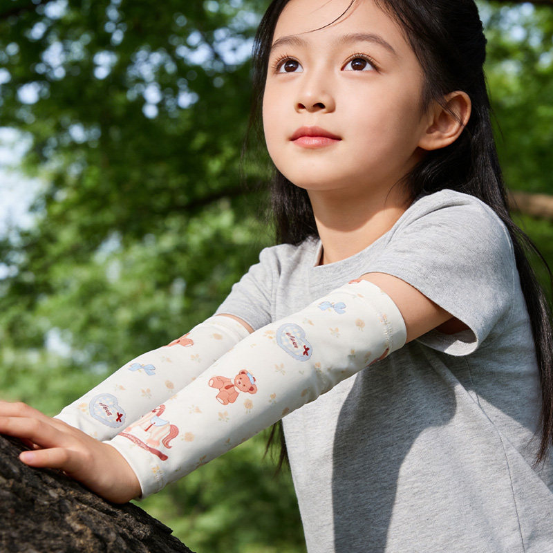 儿童防晒冰袖夏季多色可选卡通可爱袖套冰丝透气防紫外线凉感护臂