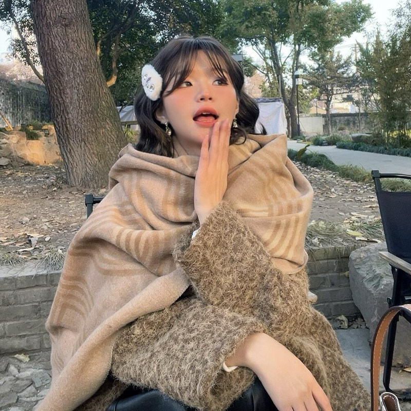 美拉德围巾女士2025超火针织披肩毯子两用冬季正流行保暖外搭斗篷,服饰配件/皮带/帽子/围巾,围巾/丝巾/披肩,淘宝优惠券,粉丝福利购,淘宝优惠卷