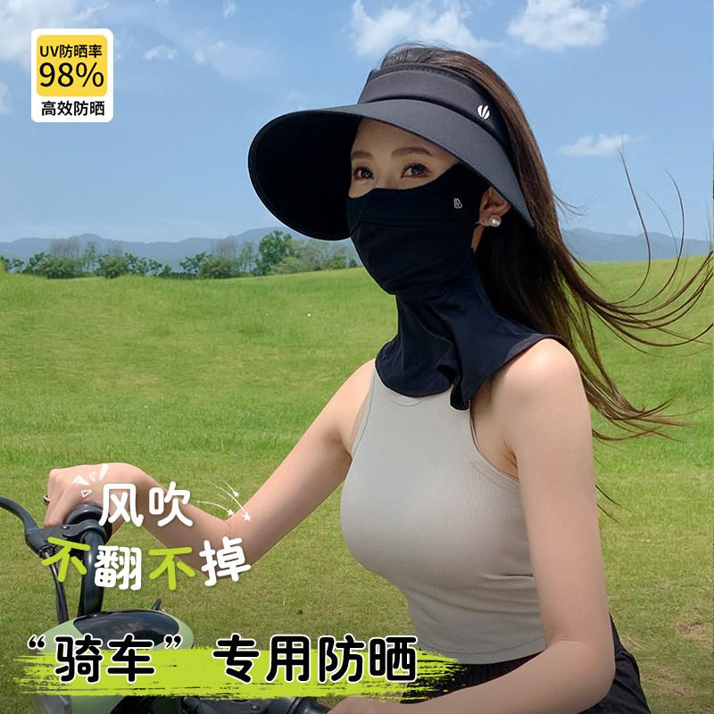 骑电动车防晒帽吹不翻女2026新款防紫外线无顶不压头发骑车遮阳帽图片
