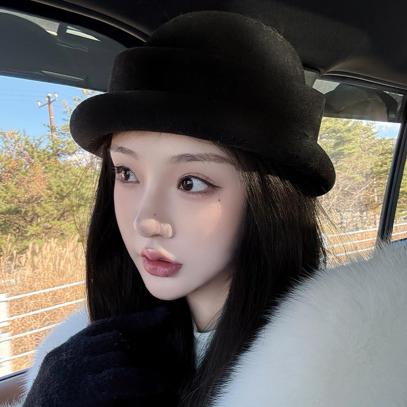 氛围感复古千金礼帽子女2025新款