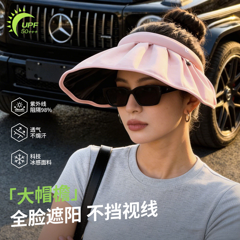 氛围感黑胶遮阳贝壳帽子女夏季图片