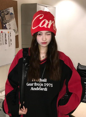 冷帽女款2025新款川西旅游红色帽子登山帽毛线帽户外包头针织帽