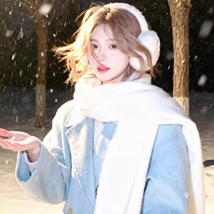 海马毛围巾2025新款今年流行爆款秋冬女韩系披肩氛围保暖纯色围脖