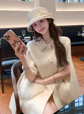 留洋富家千金礼帽女2025新款秋季大帽檐平顶白色帽子赫本风渔夫帽