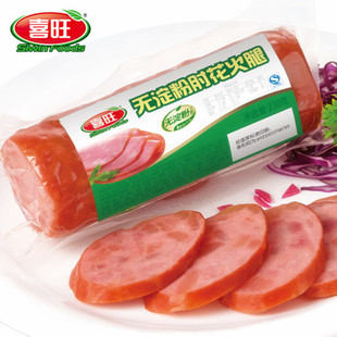 山东特产烟台喜旺无淀粉肘花火腿230g猪肉皮熏肉下酒肴火腿肠烤肠