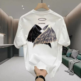 个性 新款 印花短袖 夏季 休闲痞帅百搭圆领上衣 T恤男士 美式