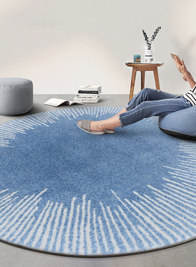轻奢北欧房间沙发茶几毯仿羊绒卧室床边毯简约家用圆形客厅地毯