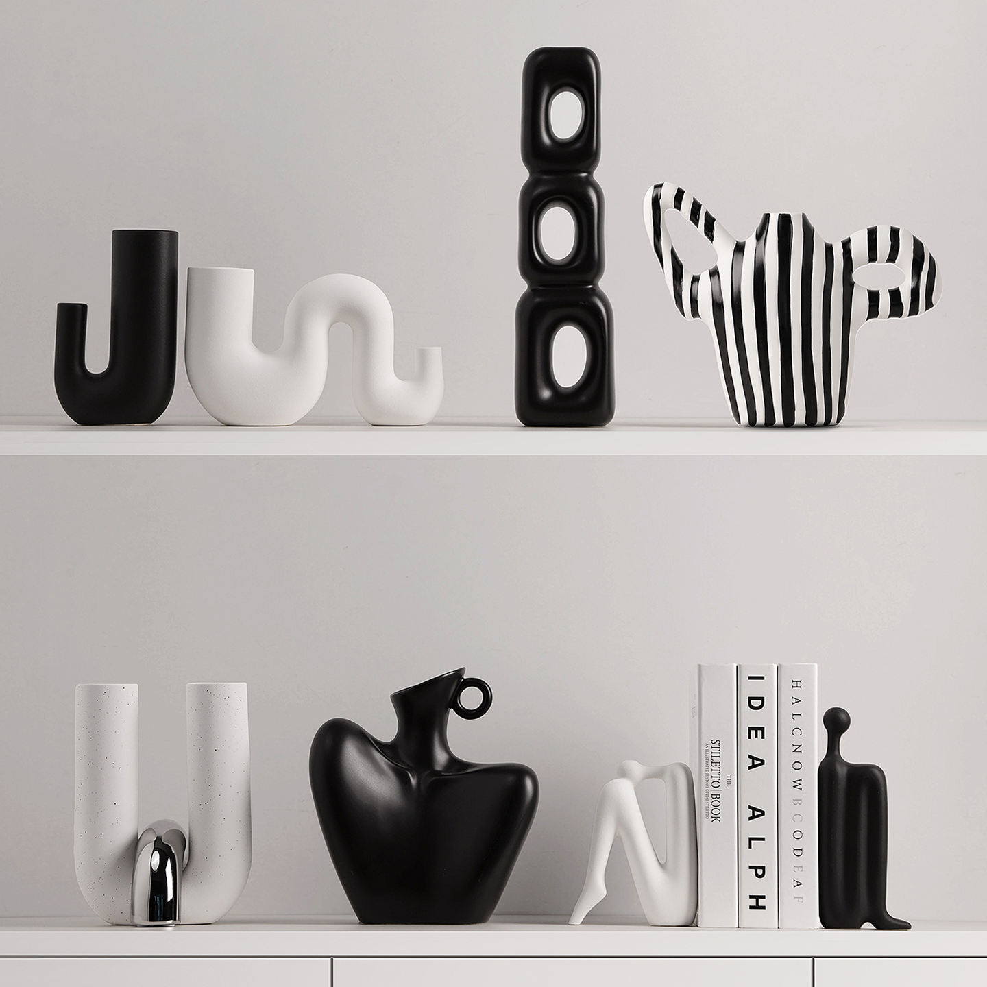 现代简约高档抽象条纹艺术摆设板